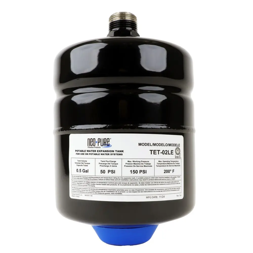 Neo-Pure Thermal Expansion Tank 0.52 Gal (2 Liter) 3/4 Mnpt - Black 1