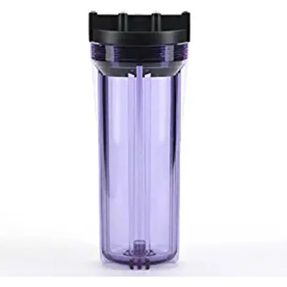 10" Clear Body, Black Rib Cap 1/4" Slim Housing 1