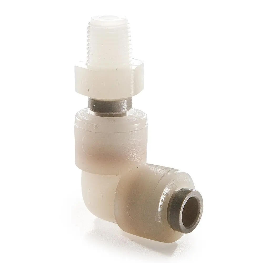 Kynar Pvdf Male  Elbow Swivel - 3/8 X 1/8 Nptf 1