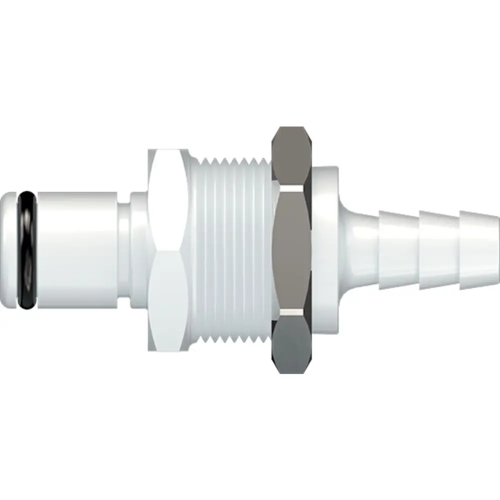 Linktech 40Ac Series Panel Mt. Male, Non-Valved, 1/4" Hb, Natural Acetal, Buna N 1