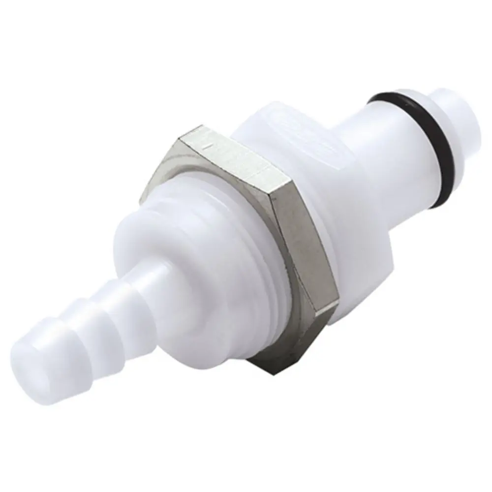Plcd42004 Valved Panel Mount Hose Barb Coupling Insert 1/4 Id Barb 1