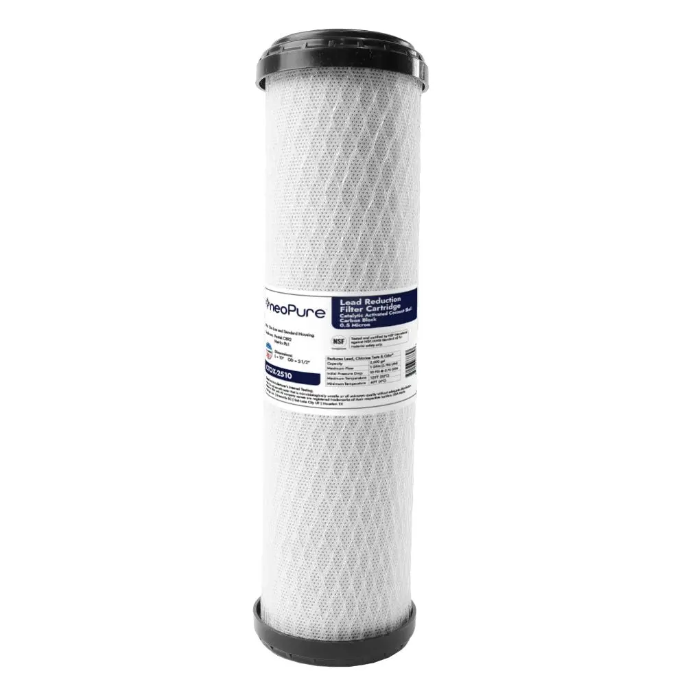 Neo-Pure Ctox-2510 9-7/8" X 2-1/2" Chloramine/Voc/Lead Carbon Block Filter 0.5 Micron 1