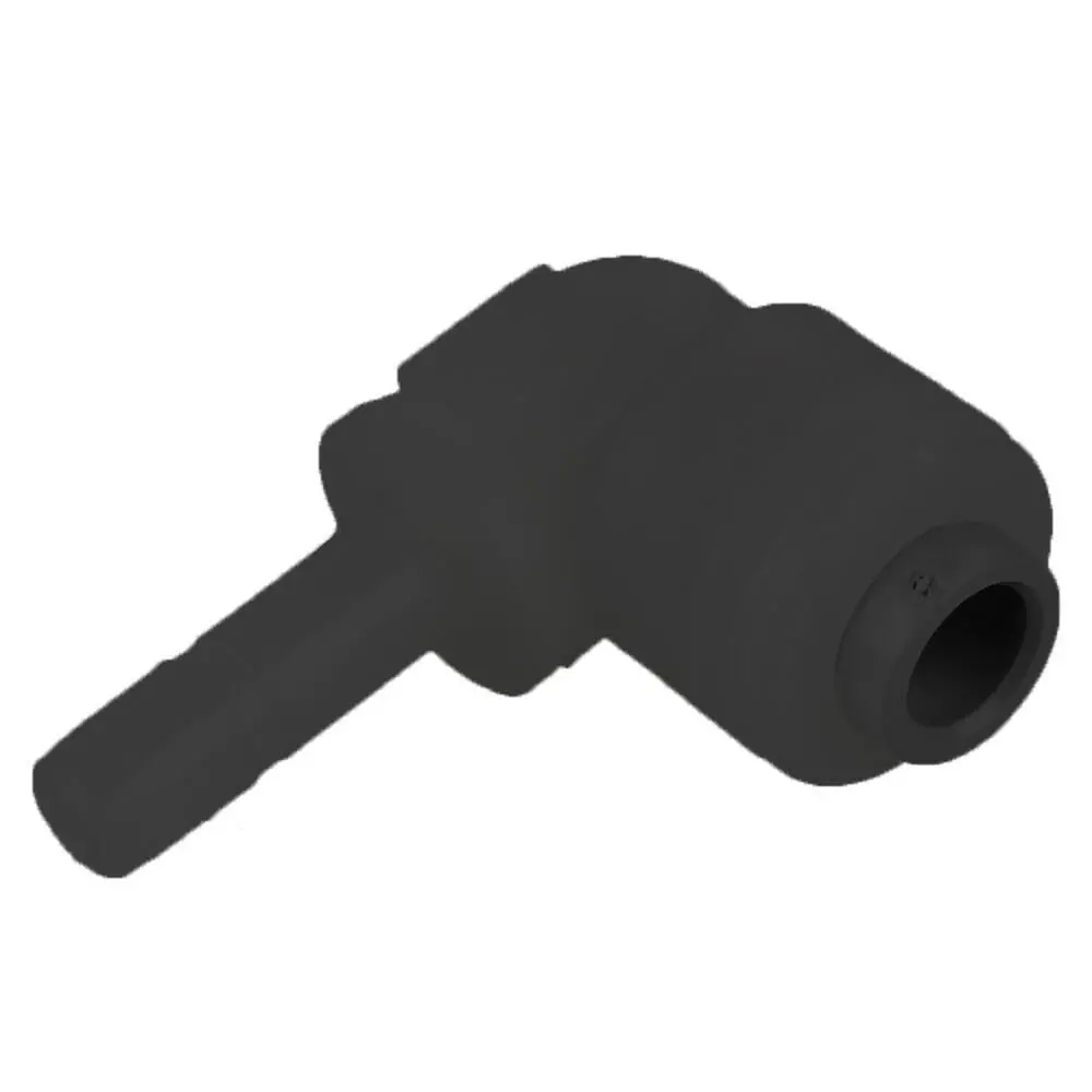 Black Kynar Pvdf Tube Elbow Union Stem - 3/8 X 3/8 1