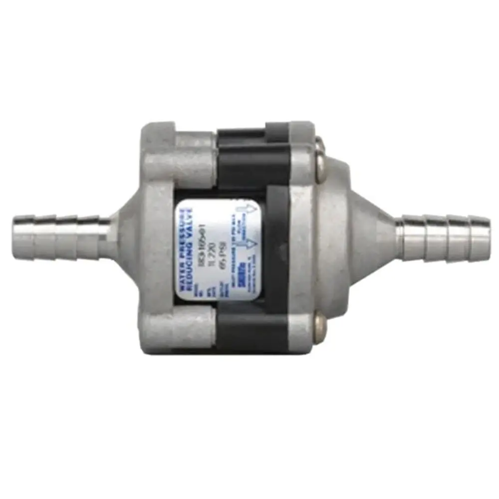 Shurflo 183-165-01 Water Pressure Reducer Valve - 65 Psi - Inlet/Outlet 3/8" Barb - Ss Fittings & Body 1
