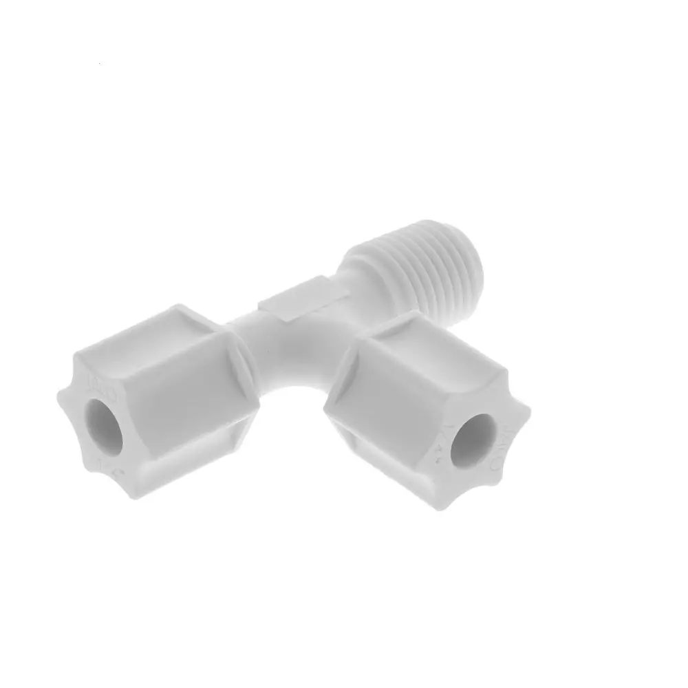 Jaco 75-4-4-P-O Polypropylene Male Run Tee 1/4 Od Tube X 1/4 Mpt 1