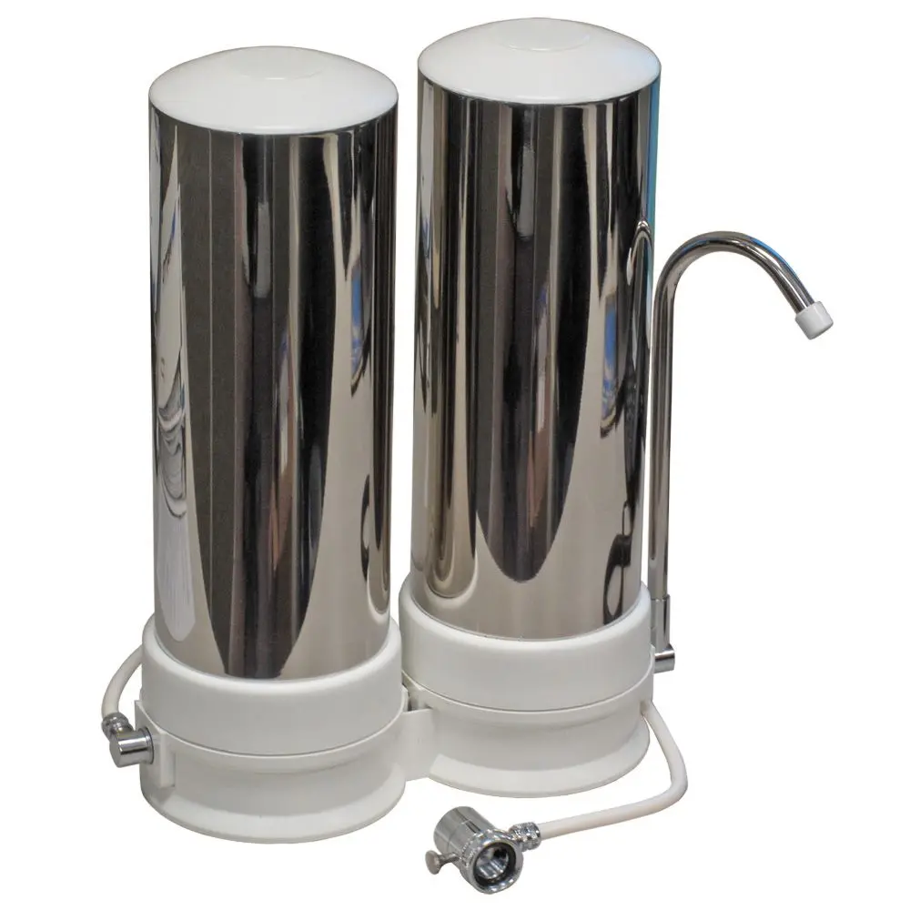 Qmp603s Stainless Steel Double Countertop Water Filter System 1