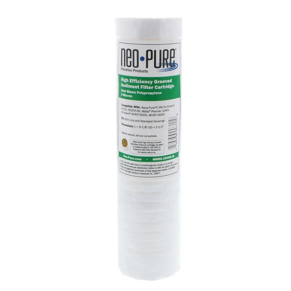 Neo-Pure Hmbg-25098-05 9-7/8" High Efficiency Grooved Meltblown Filter 5 Micron 2