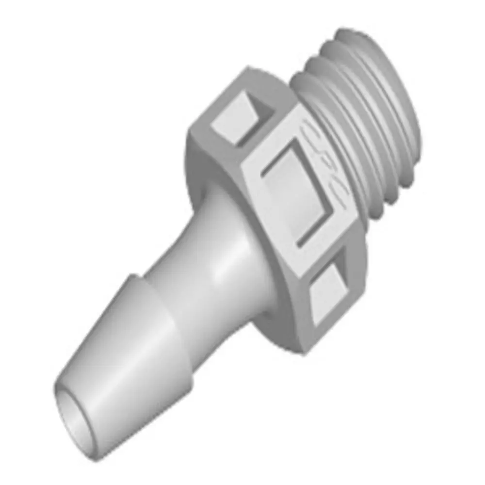 Ks4 Straight Fitting Natural Polypropylene 1/4-28 Unf X 1/8 Hb 1
