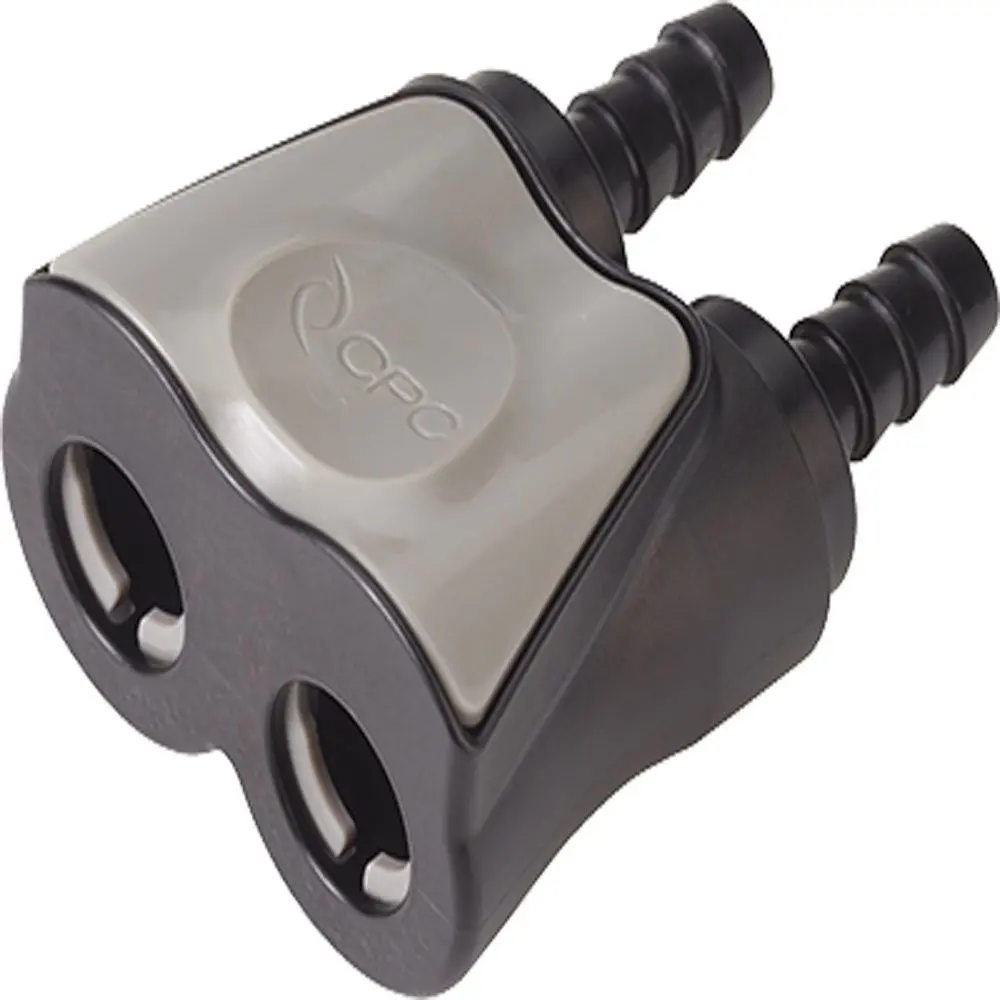 Dtld17006mblk Valved In-Line Dual Hose Barb Coupling Body 3/8 Id Barb 1