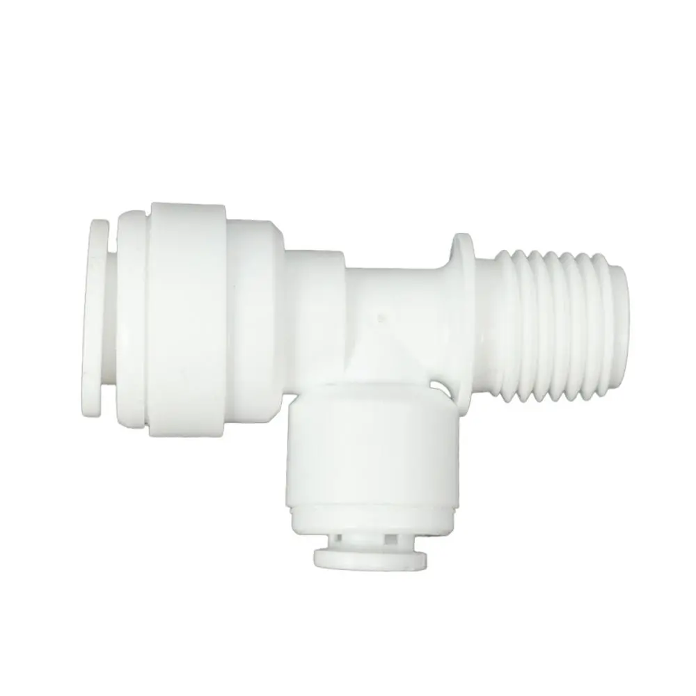 Male Run Tee Acetal 3/8 Qc X 1/4 Mnpt Run X 1/4 Qc Branch 1