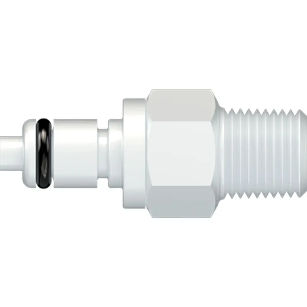 Linktech 20Ac Series Male Thread Plug, Valved, 1/8" Mnpt, Natural Acetal, Buna N 1