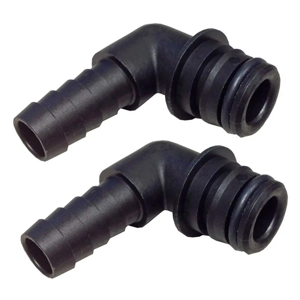 3/4 Quad Port 90 Deg Elbow X 1/2" Hose Barb Fittings (Pair) 1