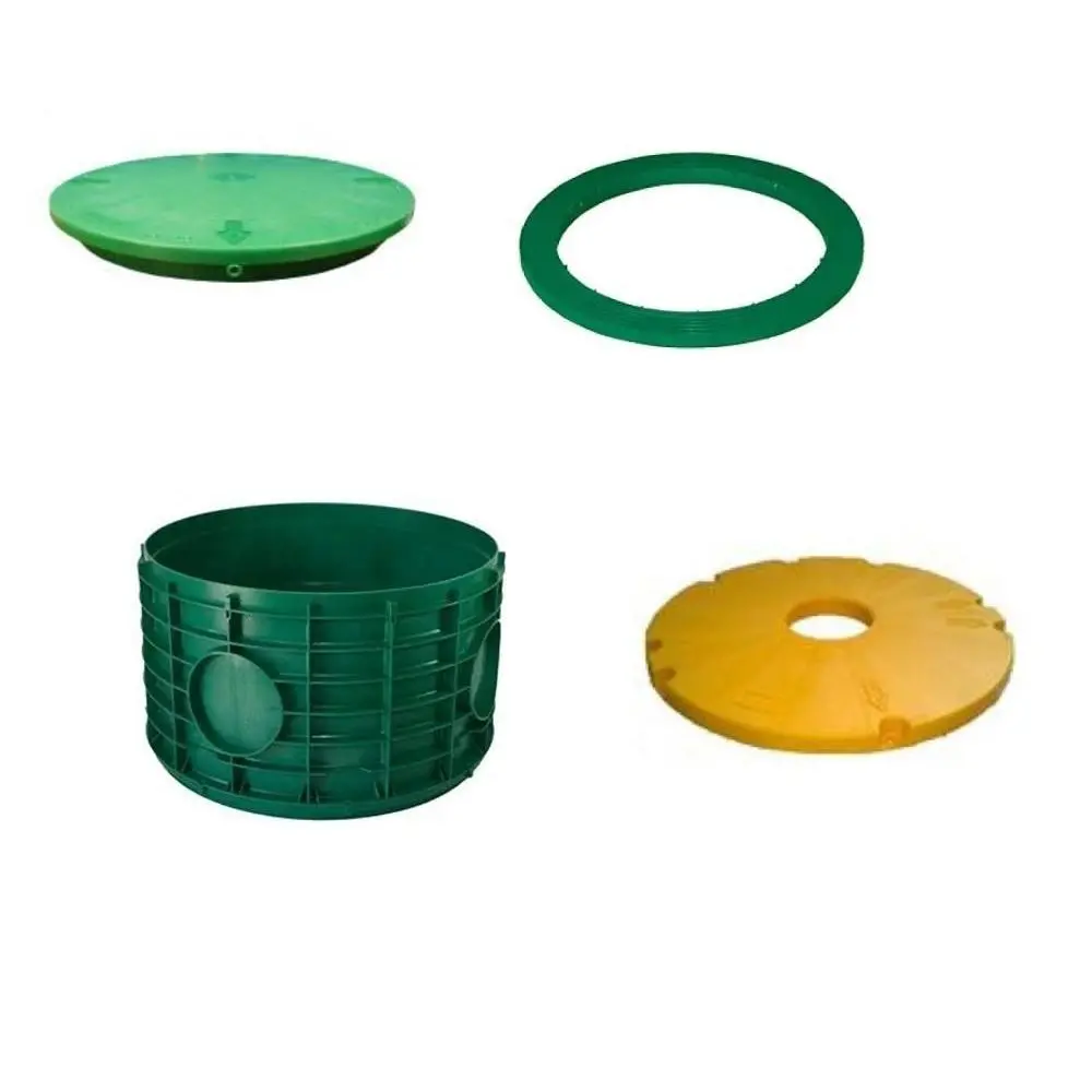 24X12 Inch Tuf-Tite Four Piece Bundle - 24X12 Riser, 24 Inch Flat Lid, 24 Inch Ring Adapter & 24 Inch Safety Lid 1