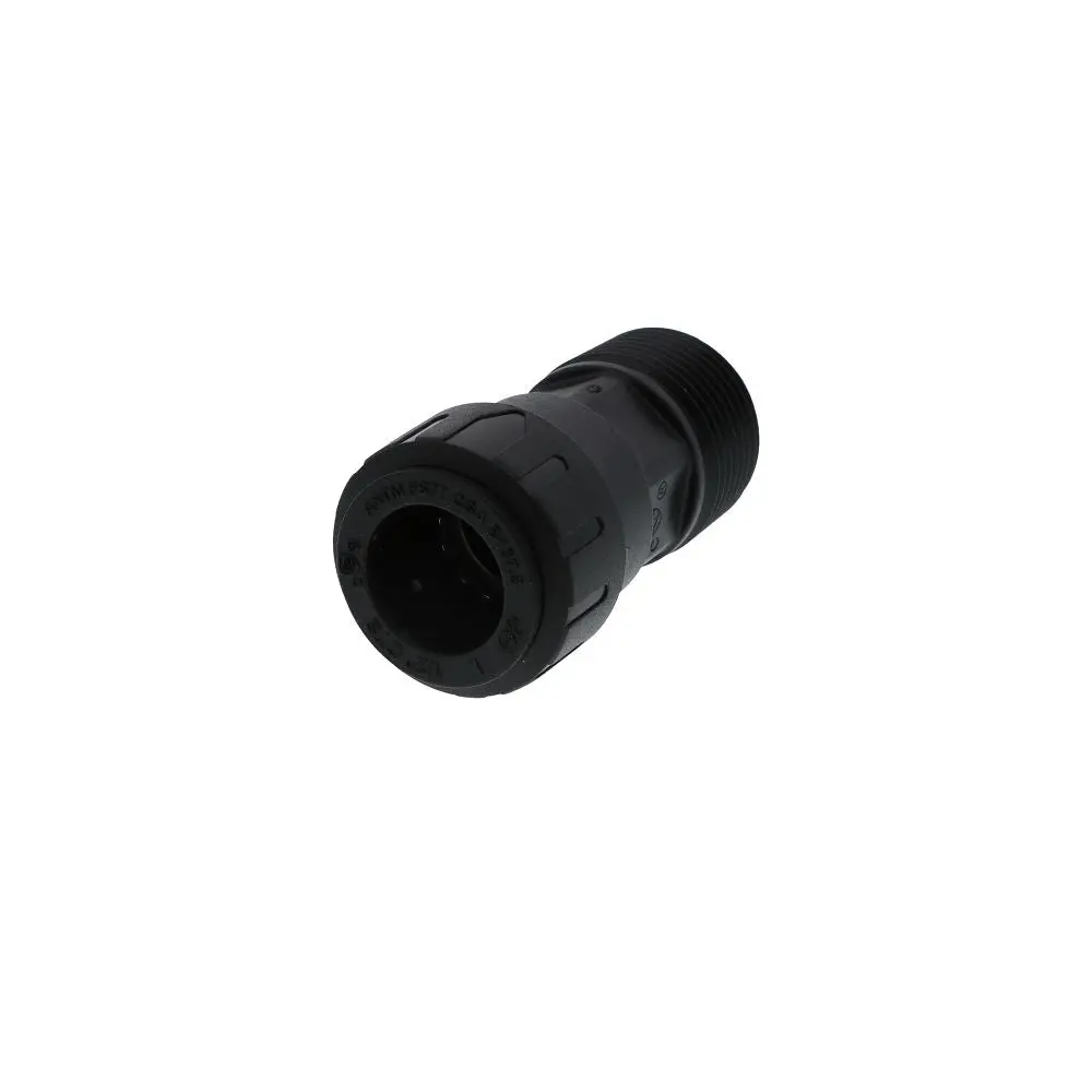 John Guest Black Male Connector - 1/2 Cts X 3/4 Npt 3