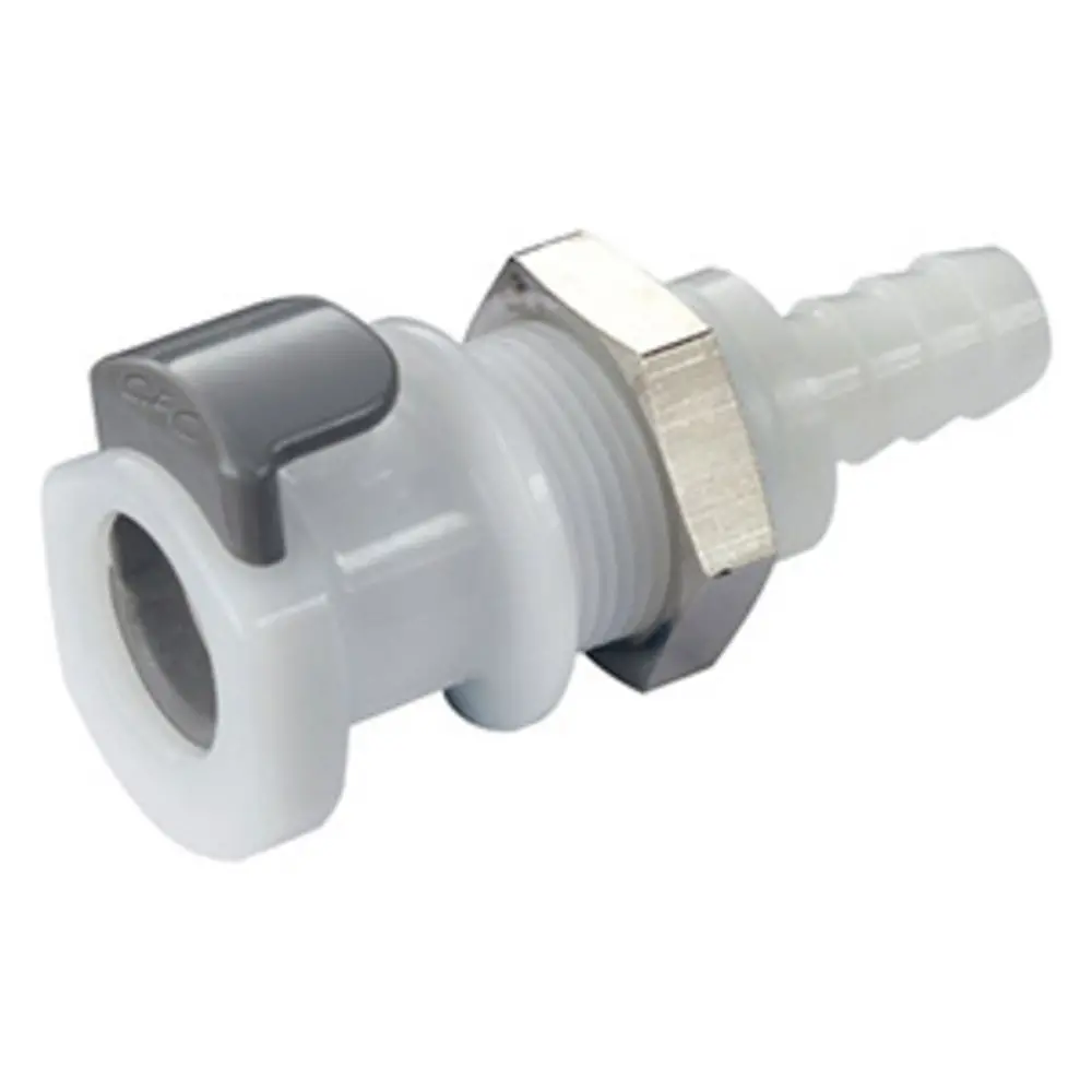 Apcd16005 Valved Panel Mount Hose Barb Coupling Body 5/16 Id Barb 1