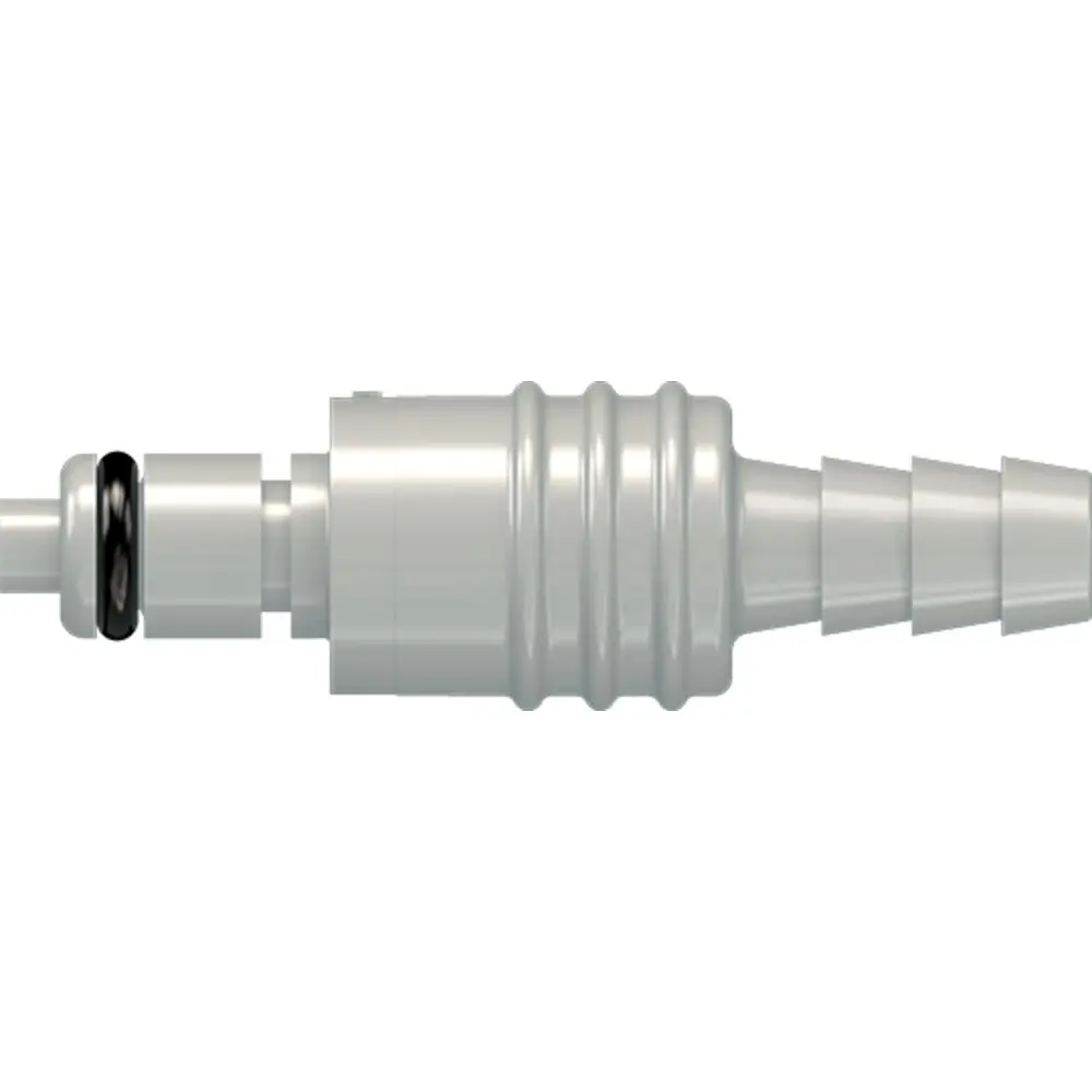 Linktech 20Pp Series Straight Male, Valved, 1/4" Hb, Molded Grey Color, Polypropylene, Epdm 1