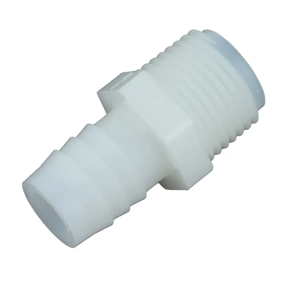 Male Barb Connector White Nylon - 5/8 Id Barb X 1/2 Mnpt 1