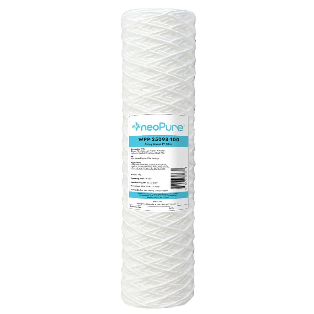 Neo-Pure Wpp-25098-100 10" Surfactant Free String Wound Filter 100 Micron 1