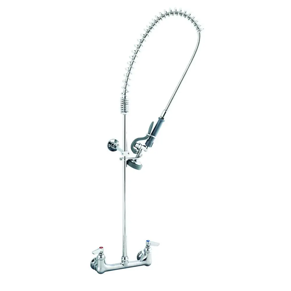 T&S Brass B-0133-B Easyinstall Wall Mount Pre-Rinse Faucet W/ 8" Centers, 35-1/2" H, With Wall Bracket 1