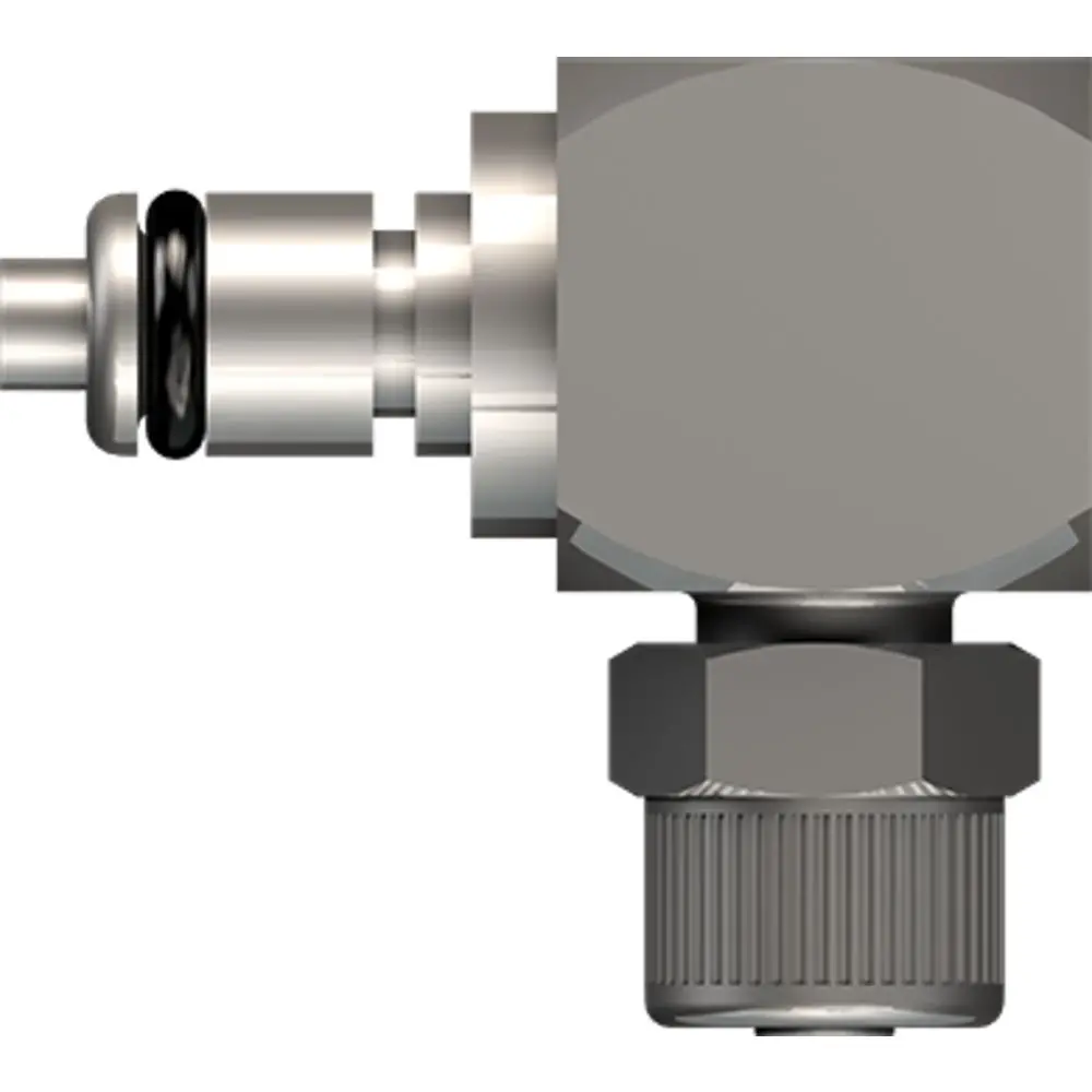 Linktech 20Cb Series Elbow Male, Valved, 1/4" Ptf, Chrome Brass, Buna N 1