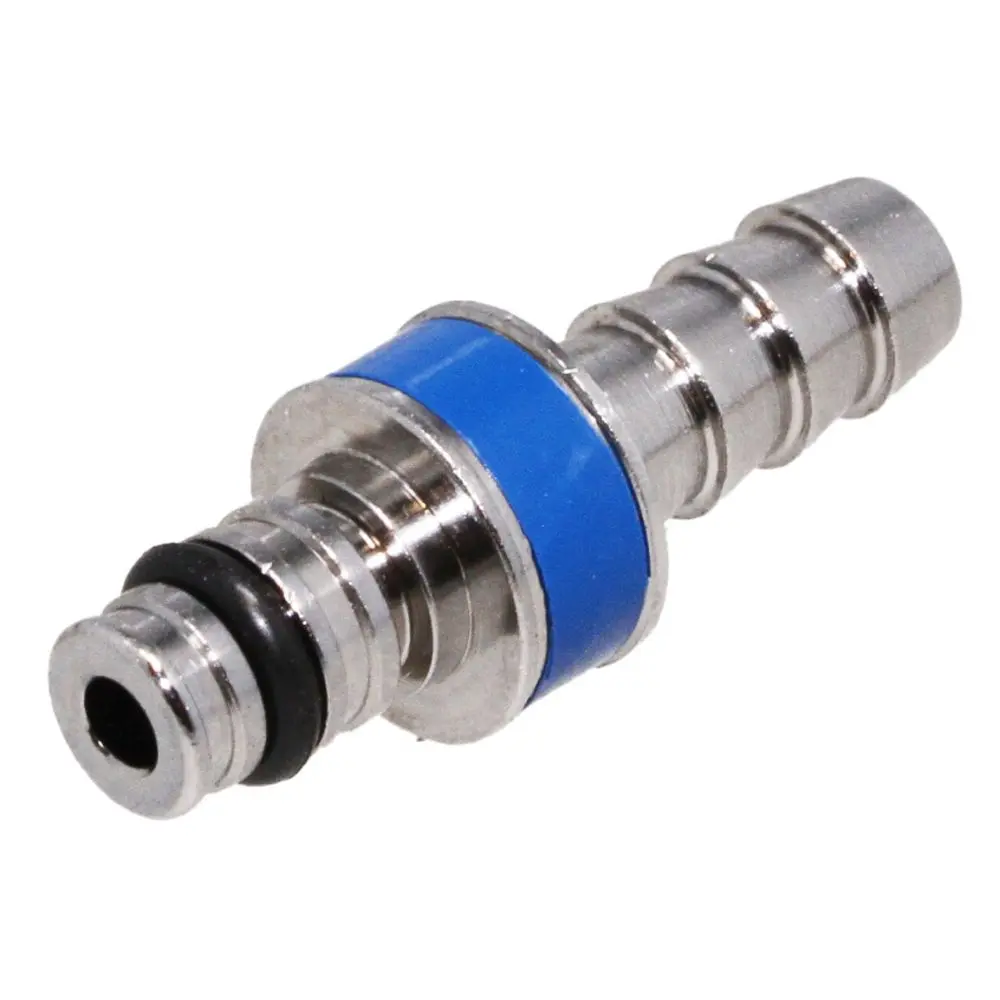 Colder Mc2204k3 1/4 Hose Barb Non-Valved In-Line Chrome-Plated Brass Coupling Insert - Blue 1