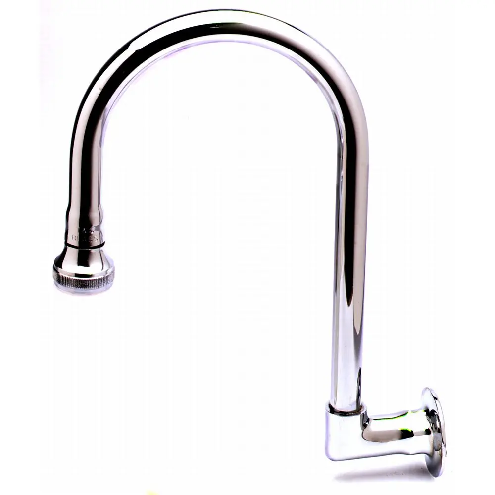T&S Brass B-0535 Rigid Gooseneck Wall Mount With Rosespray 1