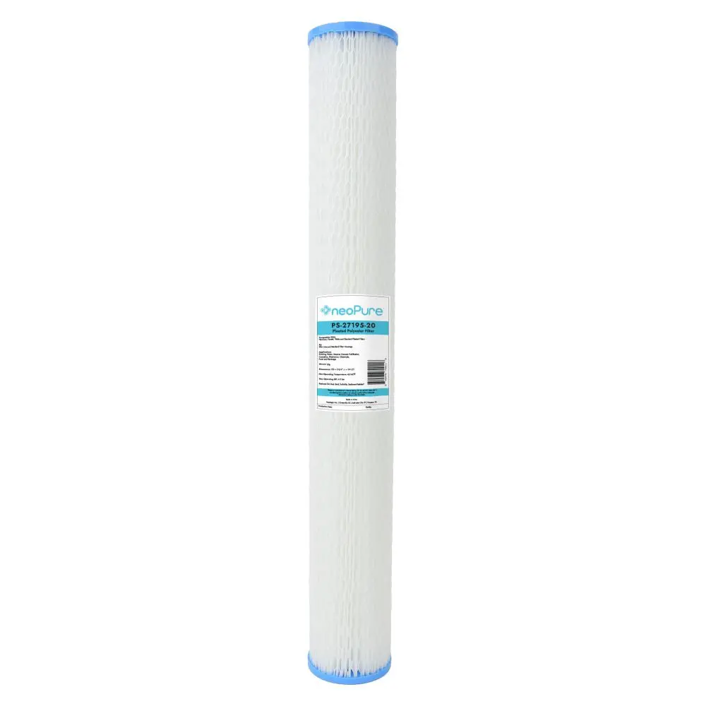 Neo-Pure Ps-27195-20 19-1/2" High Efficiency Pleated Filter 20 Micron 1