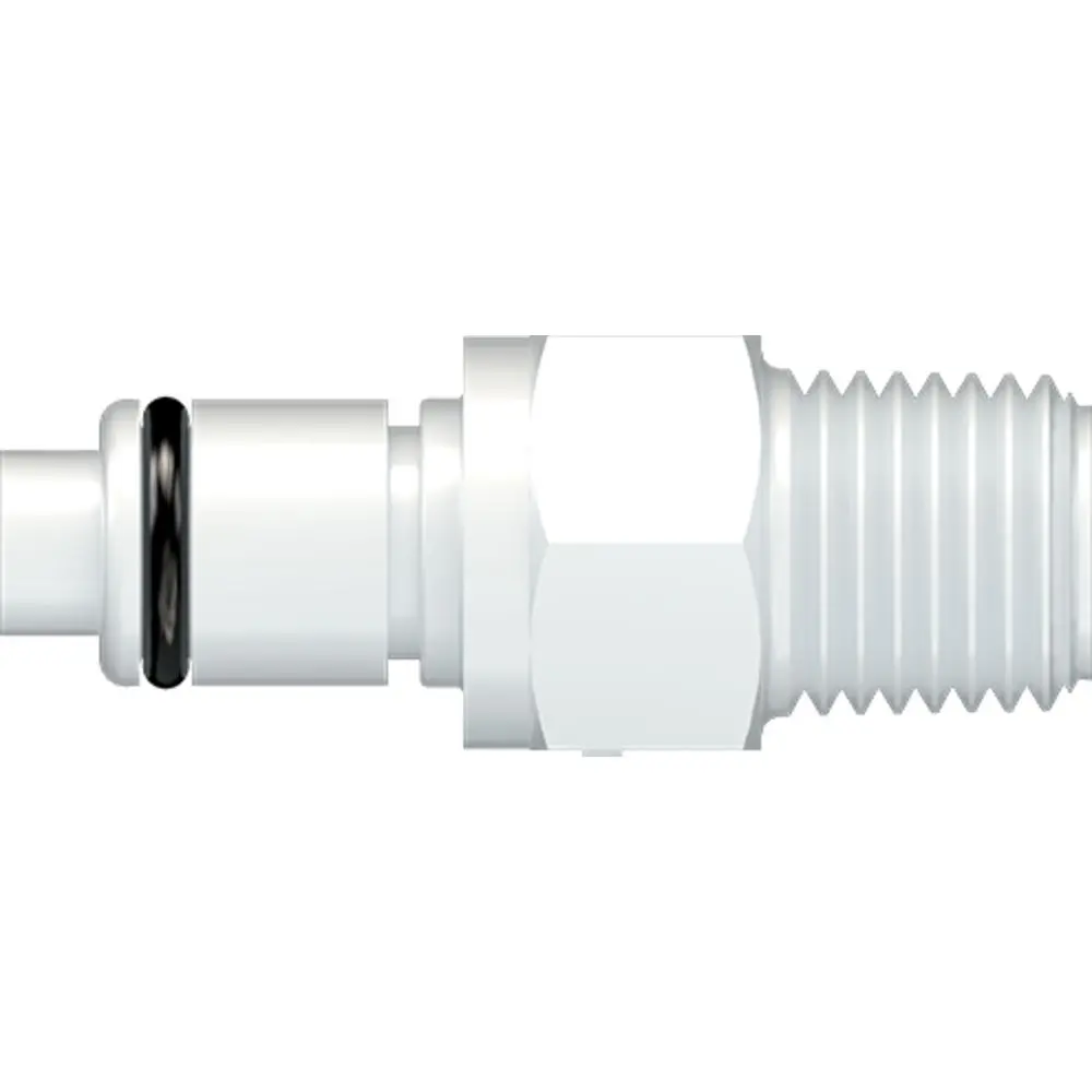 Linktech 40Ac Series Male Thread Male, Valved, 1/4" Mnpt, Natural Acetal, Buna N 1