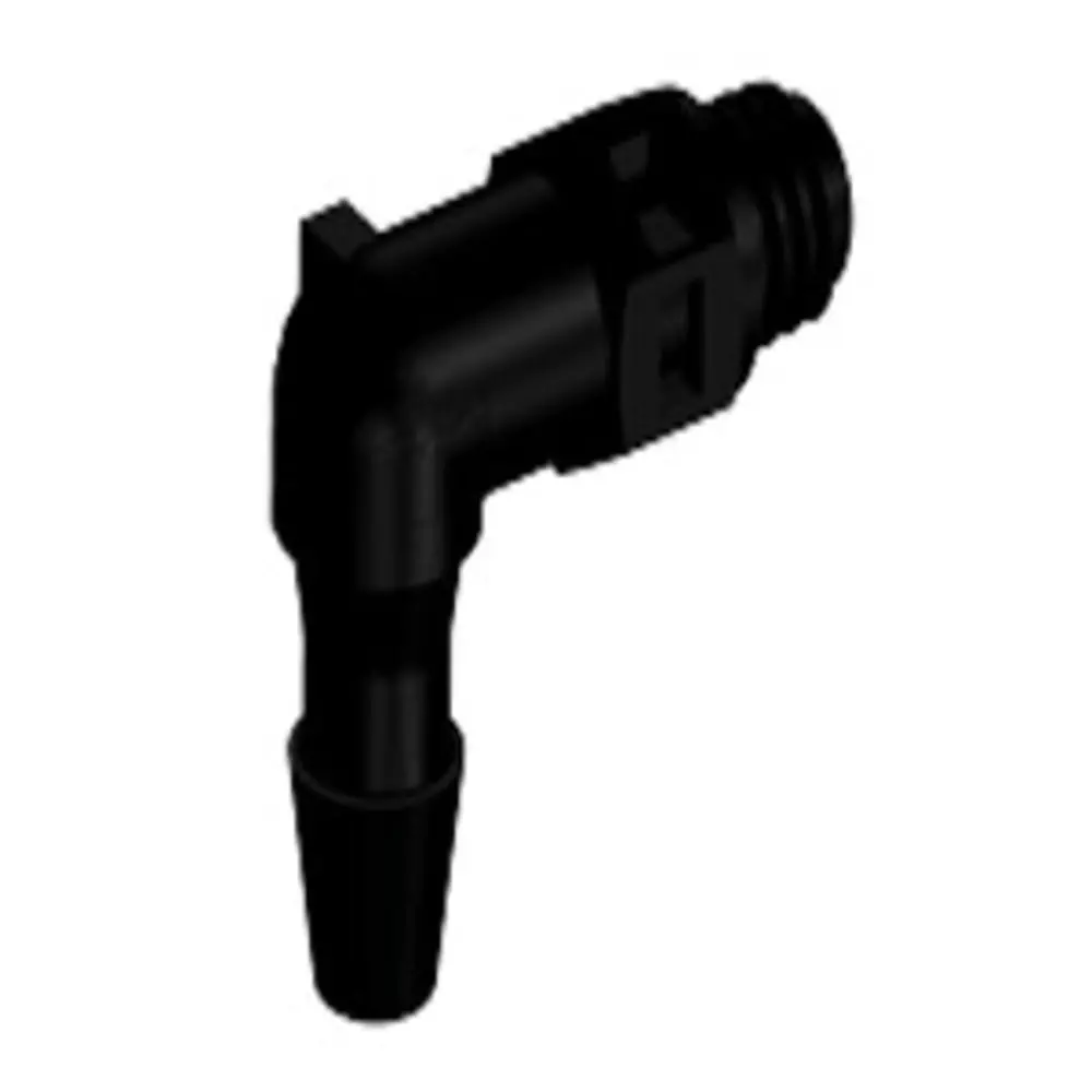 Me431 Elbow Fitting Black Nylon Tapered 10-32 X 1/8 Hb 1