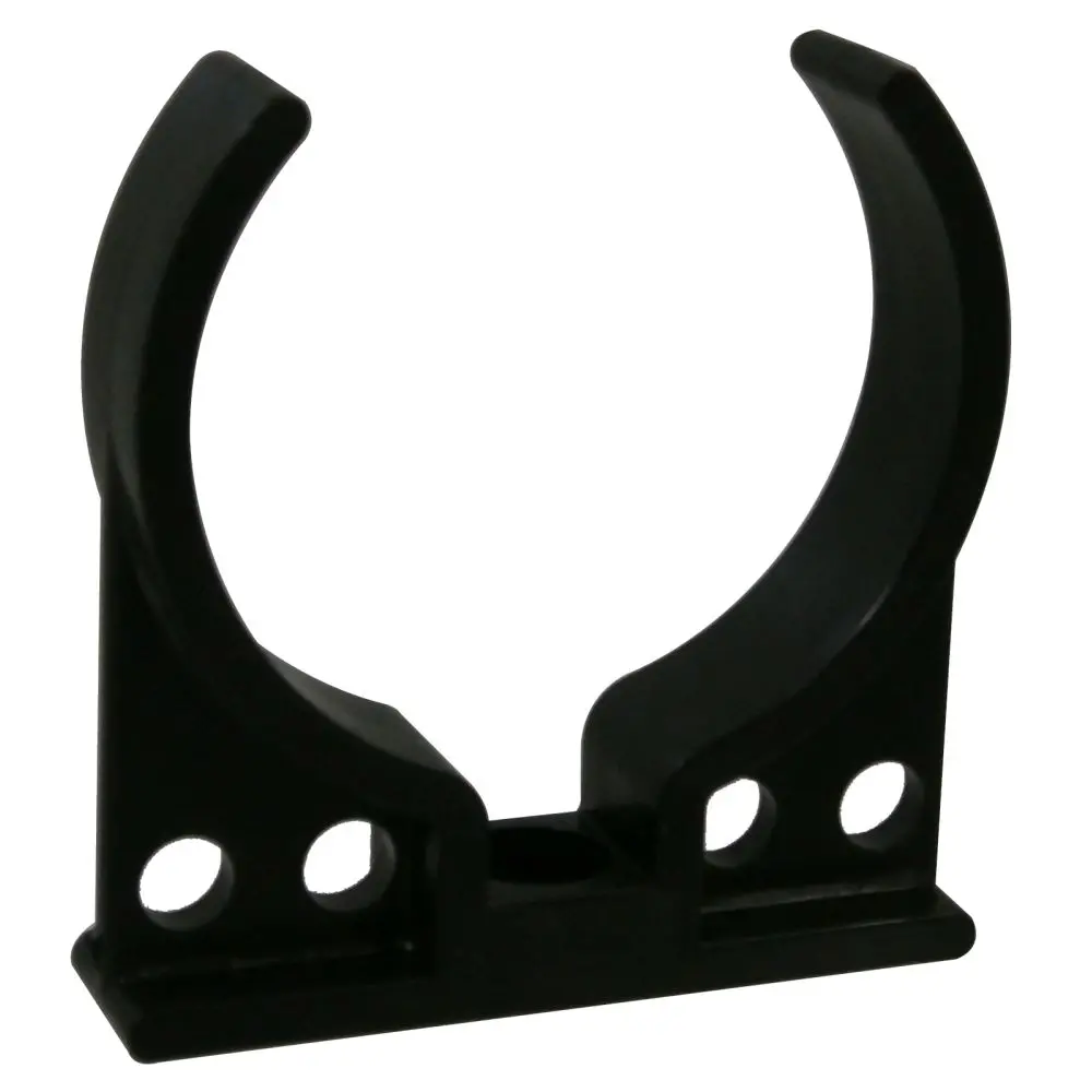 Single Mounting Clip 2.5" Diameter W/ 4 Holes For 1/4 Tube, Black 1