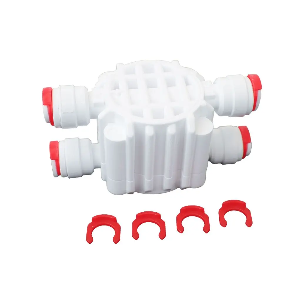 Automatic Shut Off Valve 4 Way 1/4 Qc Locking Clips - White 1