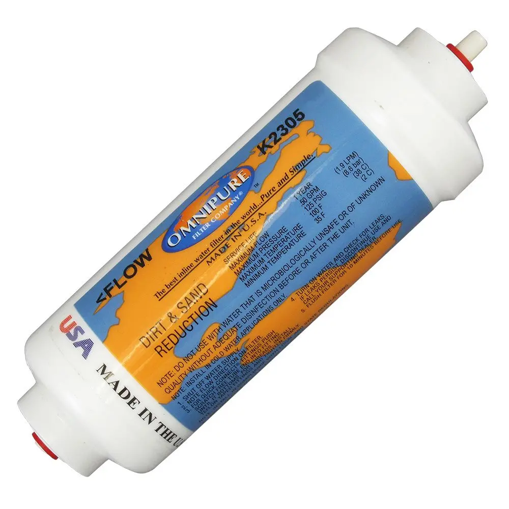 Omnipure Inline K2305-Jj 5 Mic Sediment Prefilter - 6" X 2" Filter - 1/4" Quick Connect 1
