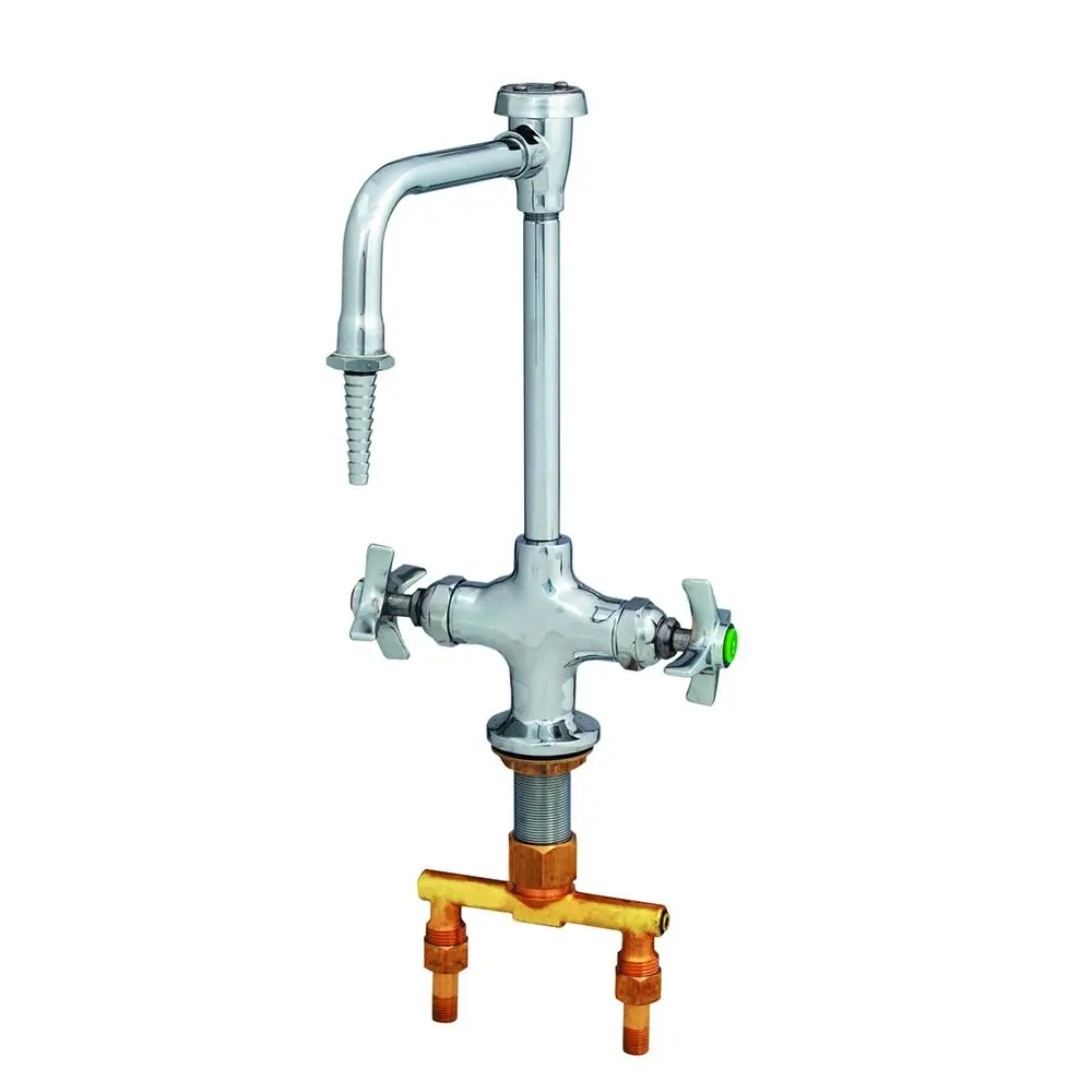 T&S Brass Bl-5700-08 Deck Mount Lab Mixing Faucet With Vacuum Breaker Rigid Gooseneck 1