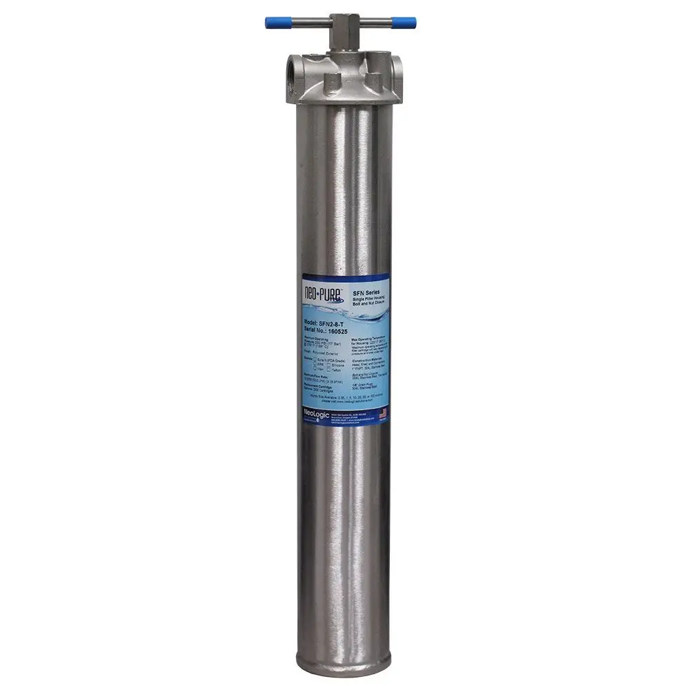 Single Filter Bolt/Nut Housing, 20", T-Handle 316L, 1" Fpt 1