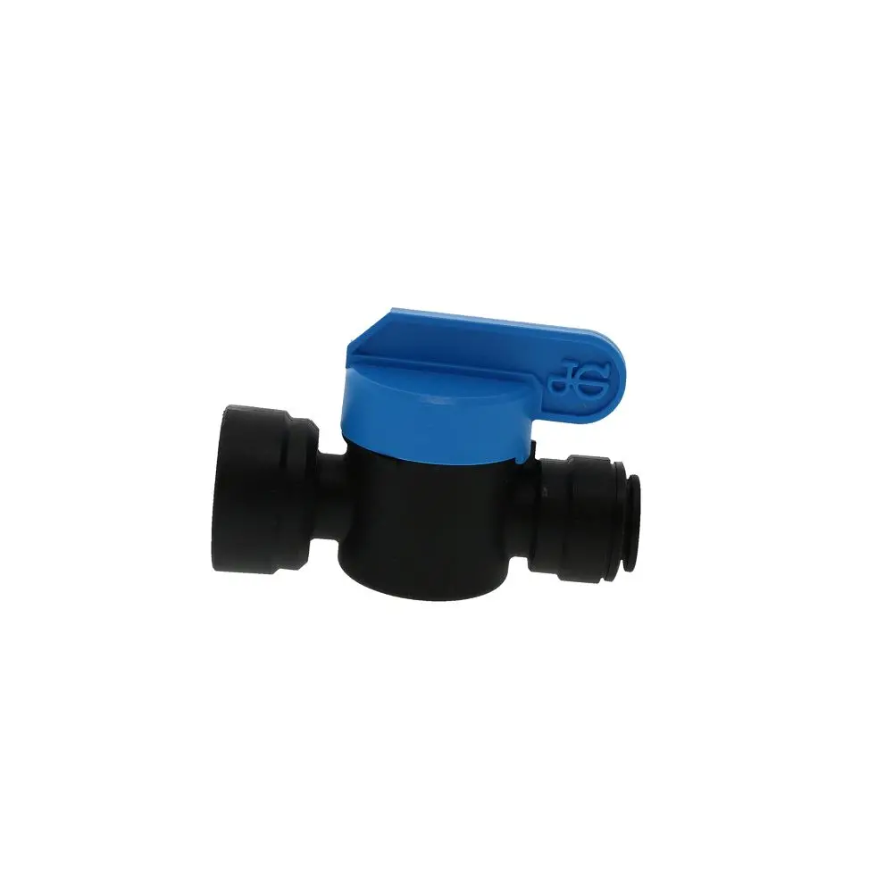 John Guest Shut-Off Valve Female Nptf Black Polypropylene - 3/8 Tube X 3/8 Nptf Female 1