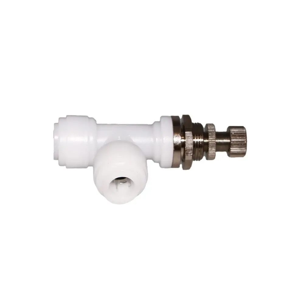 Neofit - Acetal Natural White Flow Control Elbow Bulkhead 1/4" Tube 3