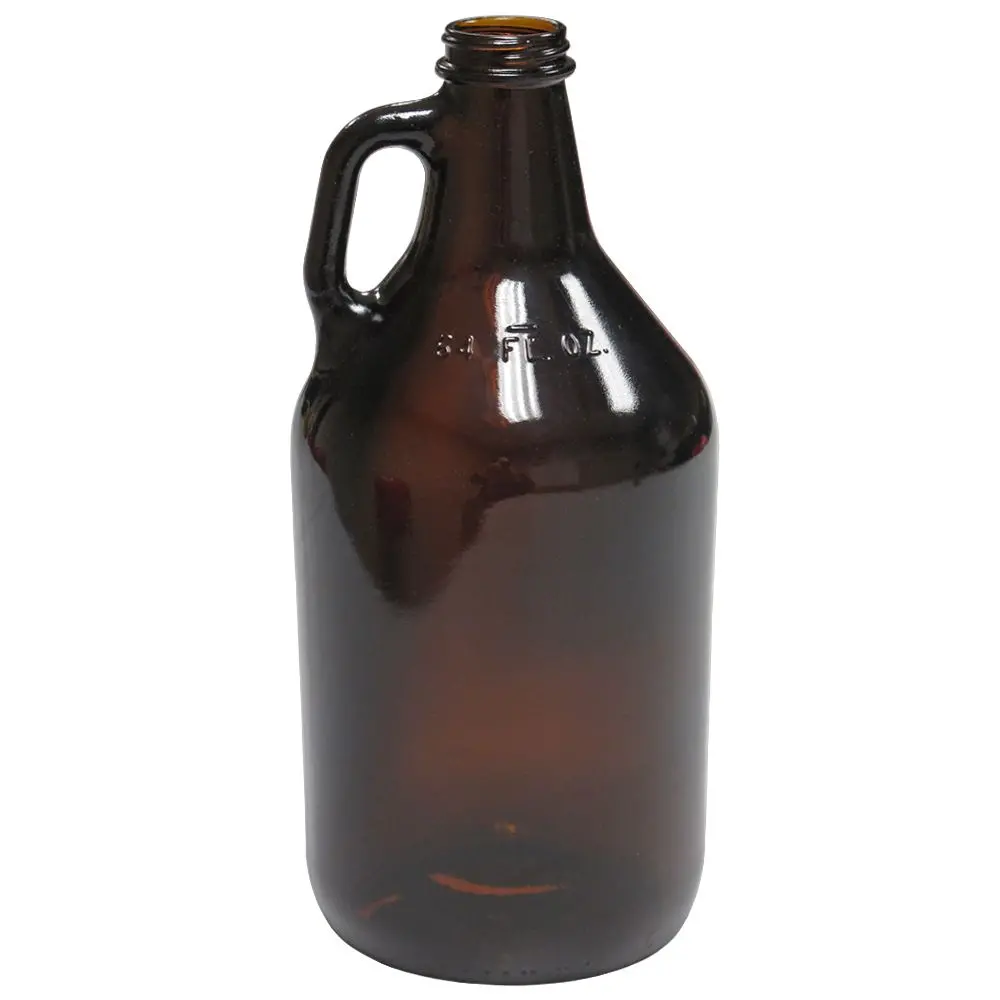 Amber 64Oz Glass Beer Growler Or Water Bottle Without Cap 1