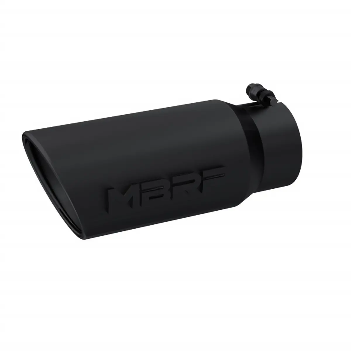 Mbrp 4"X5"X12" Rolled Edge, Single Wall, Angle Cut, Black Tip 1