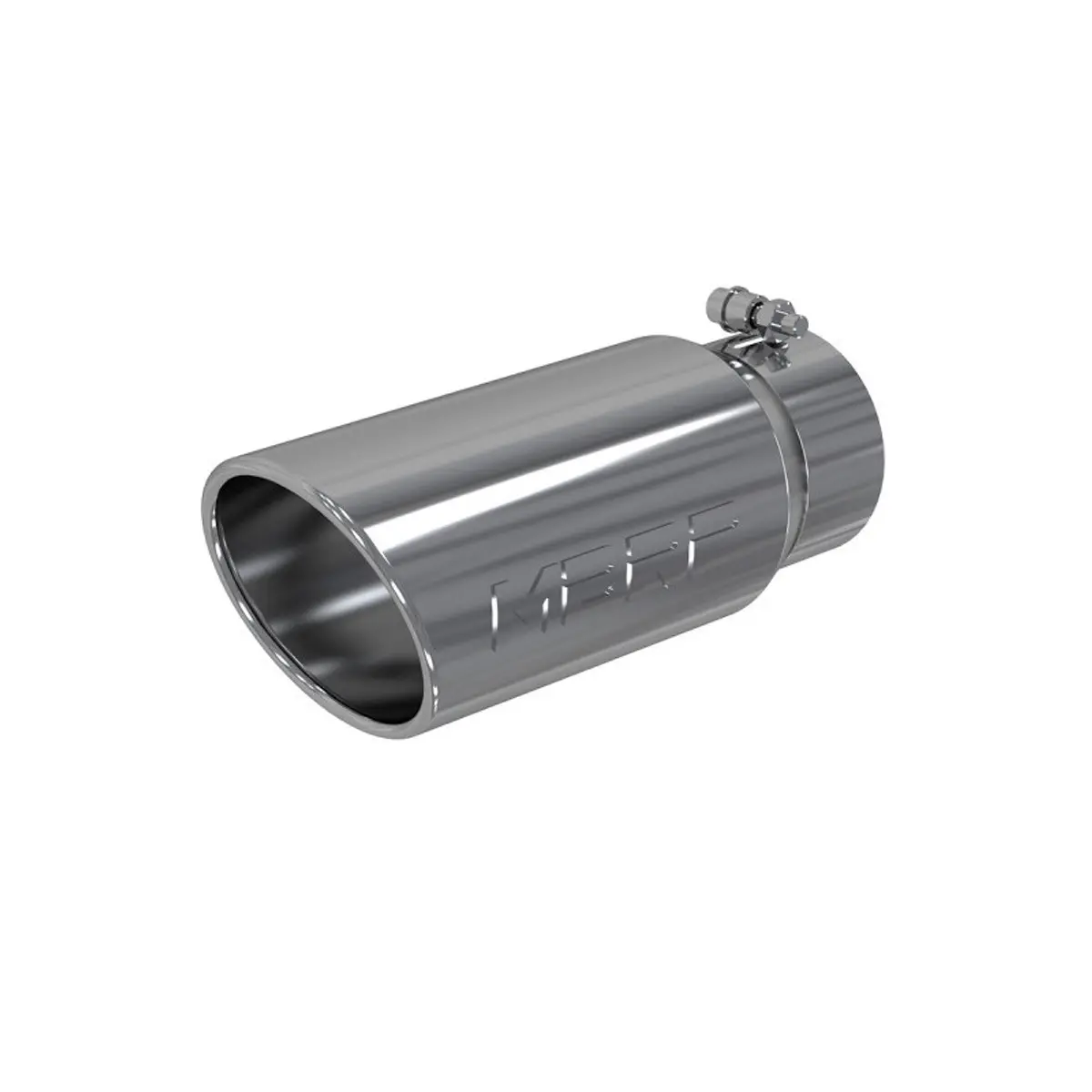 Mbrp 4"X5"X12" Rolled Edge, Single Wall, Angle Cut, T304 Stainless Tip 1