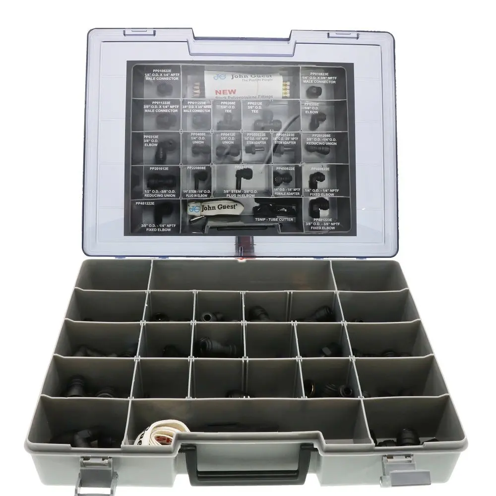 John Guest Installation And Service Kit - 100 Pieces Black Polypro 1