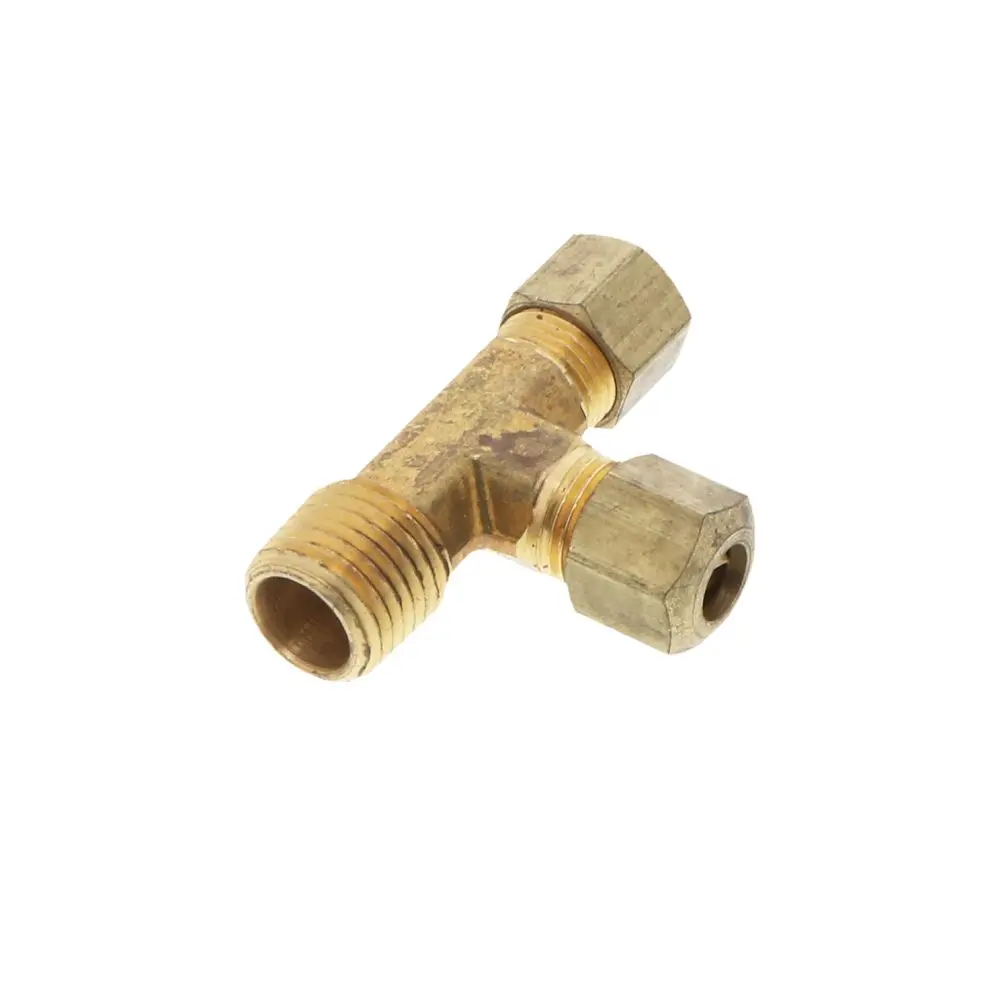 Brass Male Run Tee 1/4 Compression X 1/4 Mpt X 1/4 Compression 1
