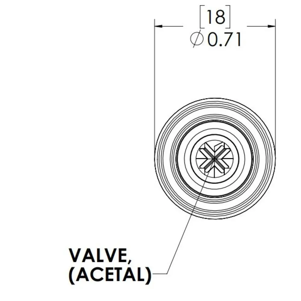 Linktech 50Ac Series Straight Male, Valved, 3/8" Hb, Natural Acetal, Buna N 3