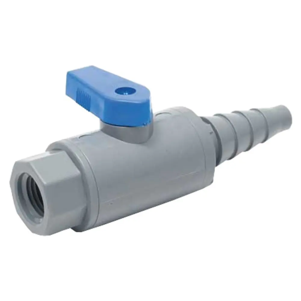 Smc Inline Ball Valve Pvc Fnpt/Barb - 3/8 To 5/8 Tapered Barb X 3/8 Fnpt 1