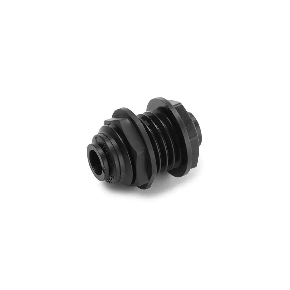 Black Kynar Pvdf Bulkhead Union - 3/8 X 3/8 1