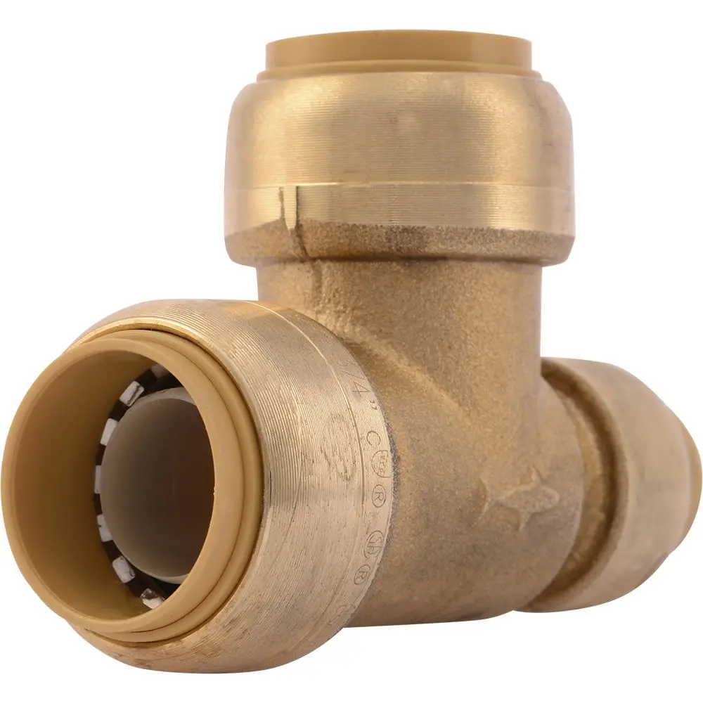 Sharkbite® U444lf Lead-Free Brass Push-To-Connect Reducing Tee - 3/4" X 1/2" X 3/4" 1