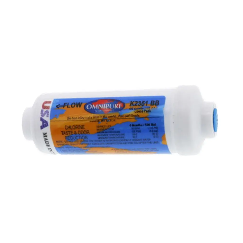 Omnipure K2351calcclpso-Bb Inline Calcite/Coco Shell Gac - 6 X 2 Screen Only 1/4 Fpt Filter 1