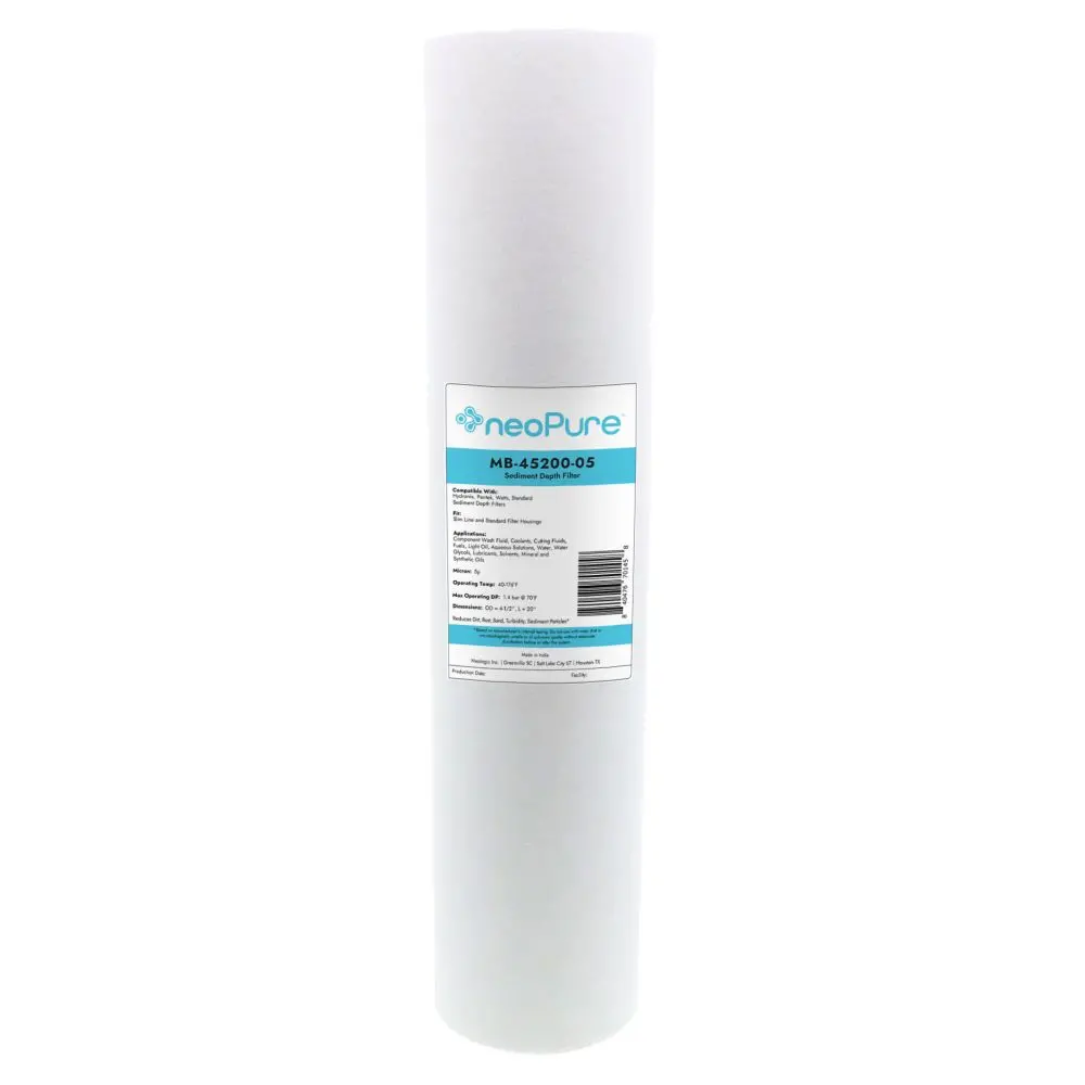 Neo-Pure Mb-45200-05 20" Bb Graded Density Polypropylene Depth Filter 50/5 Micron – Compatible With 20" Housings 1