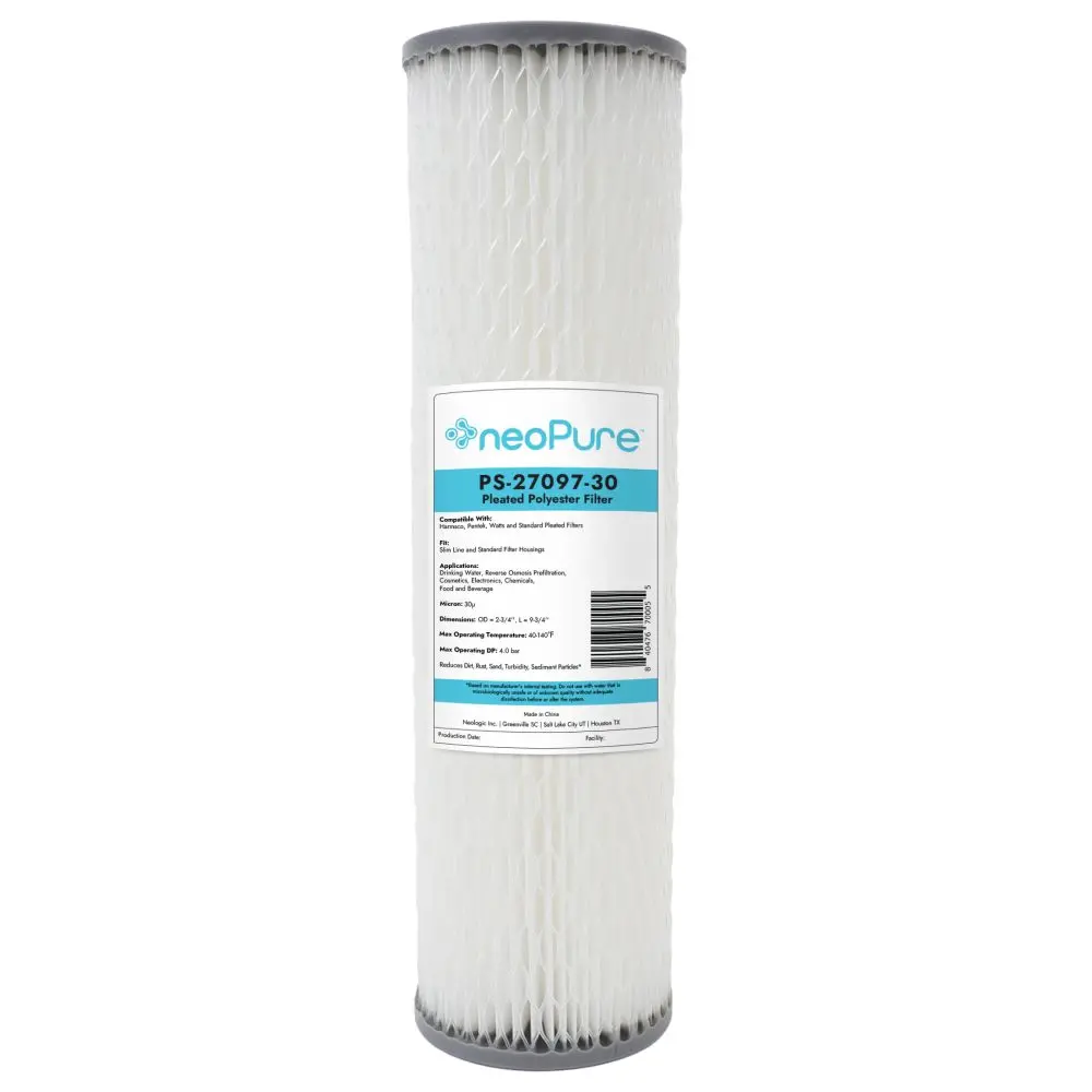 Neo-Pure Ps-27097-30 9-3/4" High Efficiency Pleated Filter 30 Micron 1