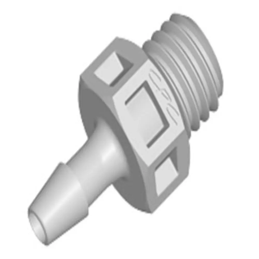 Ks3 Straight Fitting Natural Polypropylene 1/4-28 Unf X 3/32 Hb 1