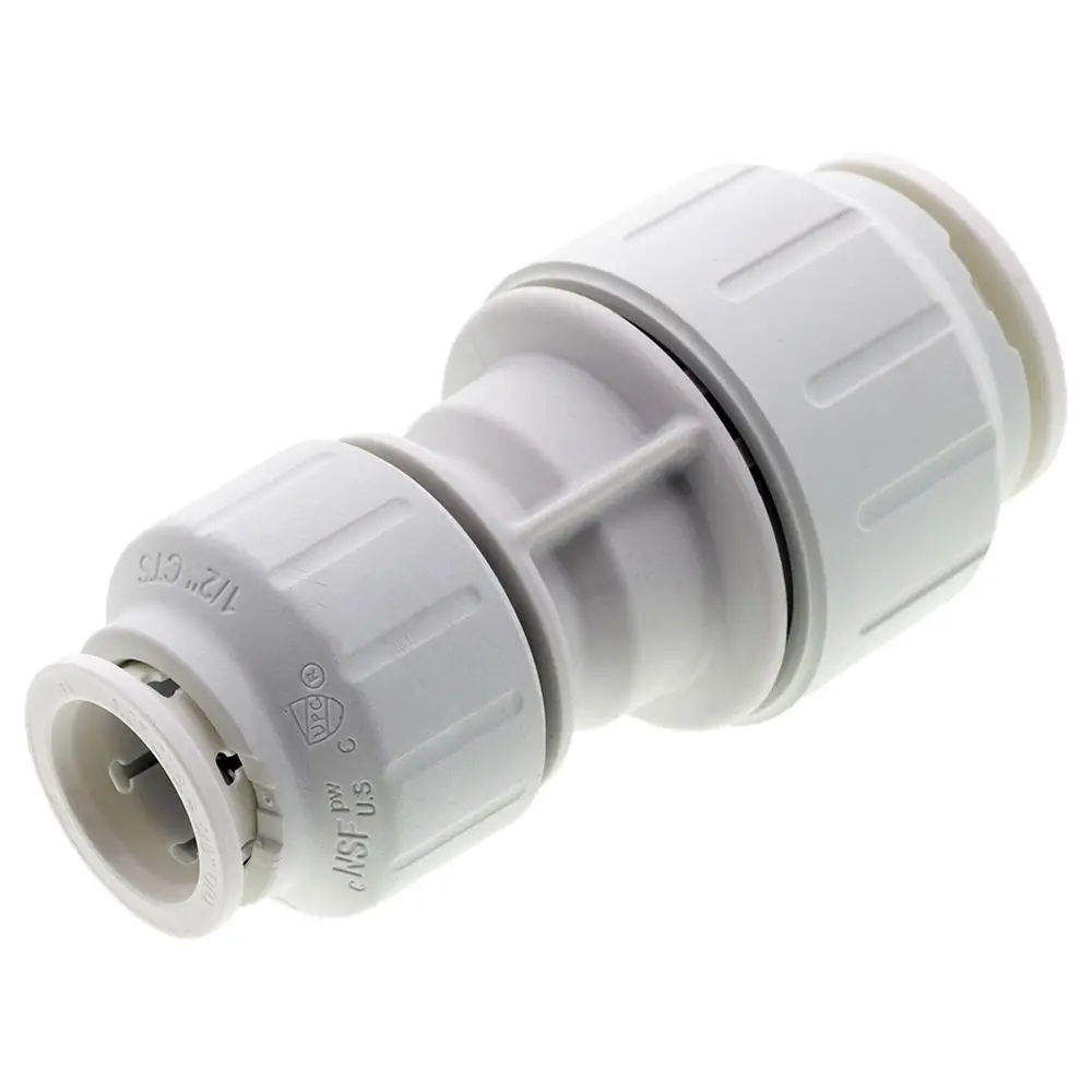 John Guest White Reducing Coupler - 1/2" Cts X 3/4 Cts 1